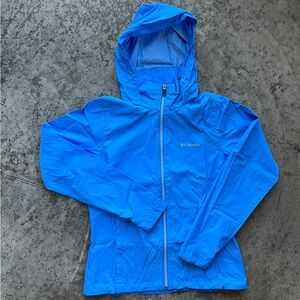 Columbia Women’s Blue Windbreaker Jacket Water-Resistant Athletic Fit